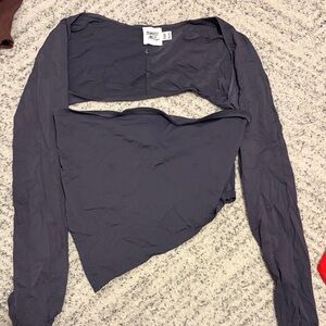 Princess Polly Charcoal Asymmetrical Crop Top